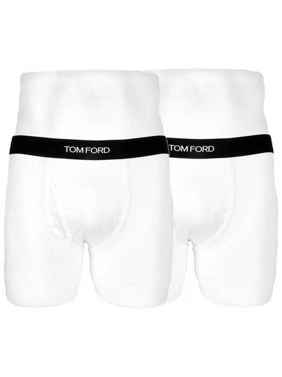 Men's Band Cotton Boxer Briefs 2 Pack White - TOM FORD - BALAAN 2