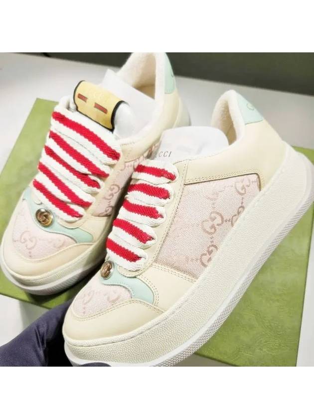 Women's Screener Logo Low-Top Sneakers Pink - GUCCI - BALAAN 3