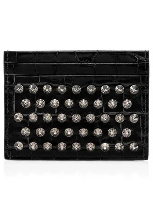 Chios Spike Card Wallet Black - CHRISTIAN LOUBOUTIN - BALAAN 2