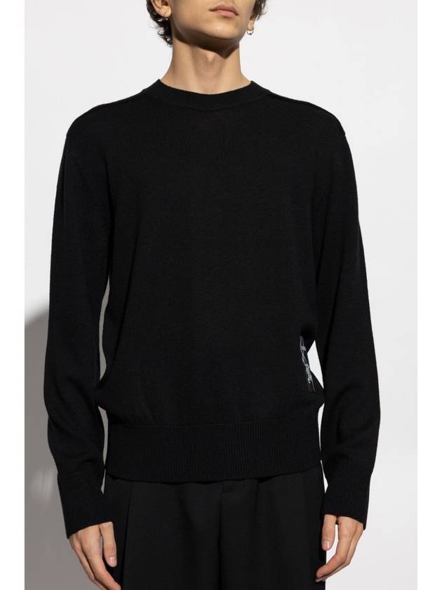 Check Label Wool Knit Top Black - BURBERRY - BALAAN 4