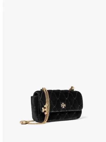 Kira Velvet Mini Flap Bag WOC Chain Wallet Shoulder Black Domestic Product GM0023102099110 - TORY BURCH - BALAAN 1