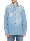 D Ocean Western Denim Long Sleeve Shirt Blue - DIESEL - BALAAN 4