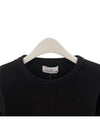 Men's Logo Patch Crew Neck Soft Cotton Knit Top Black - STONE ISLAND - BALAAN 5