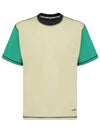 Men's Color Block Overlock Short Sleeve T-Shirt Green - SUNNEI - BALAAN 1