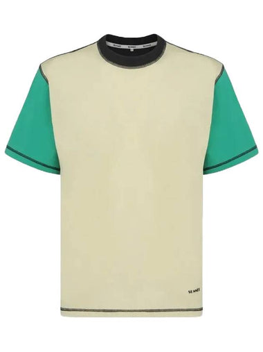 Men's Color Block Overlock Short Sleeve T-Shirt Green - SUNNEI - BALAAN 1