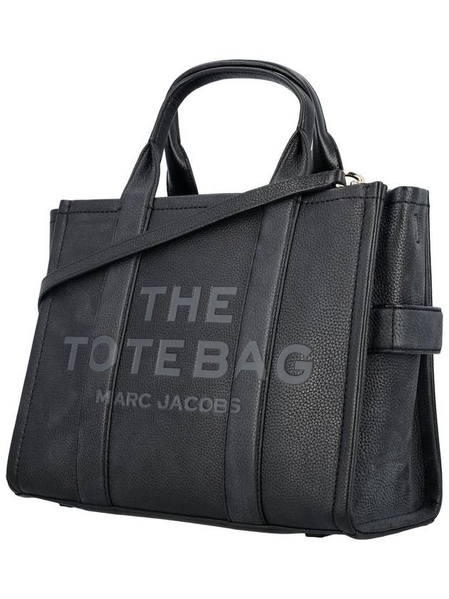 Logo Medium Leather Tote Bag Black - MARC JACOBS - BALAAN 4