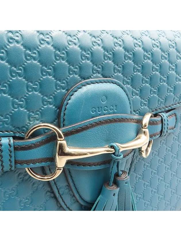 449635 GG Logo Cima Leather Horsebit Tassel Detail Emily Shoulder Bag - GUCCI - BALAAN 6