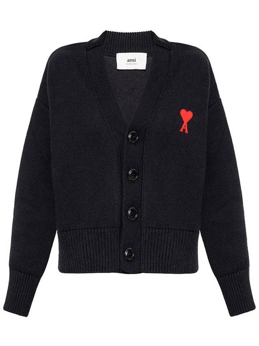 Men's de Coeur Heart Cardigan Black - AMI - BALAAN 2