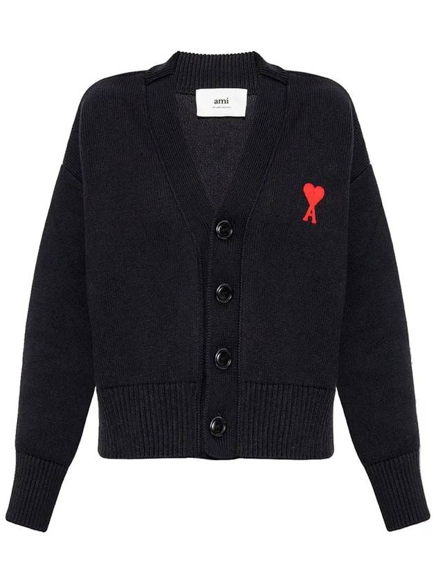 Men's de Coeur Heart Cardigan Black - AMI - BALAAN 2