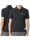 Men's Three Stripes Pocket Mercerized Short Sleeve Polo Shirt Dark Grey - THOM BROWNE - BALAAN 2