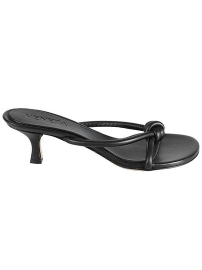 Blink Leather Sandal Heels Black - BOTTEGA VENETA - BALAAN 2