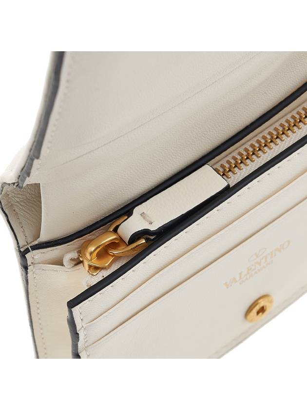 Roman Stud Small Nappa Leather Half Wallet Ivory - VALENTINO - BALAAN 8