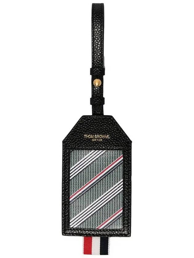 Monogram Coated Canvas Luggage Tag Medium Grey - THOM BROWNE - BALAAN 2