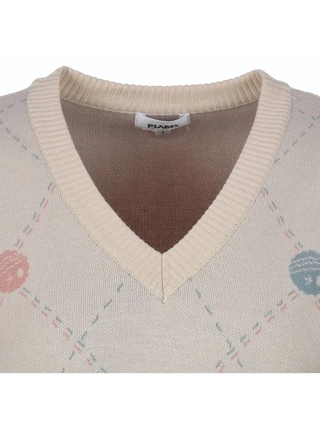 Flee diamond pattern knit vest MK3SV020BEG - P_LABEL - BALAAN 4