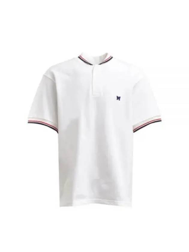 Embroidered Logo Short Sleeve Polo Shirt White - NEEDLES - BALAAN 2