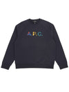 Shaun Tartan Check Logo Sweatshirt Navy - A.P.C. - BALAAN 2