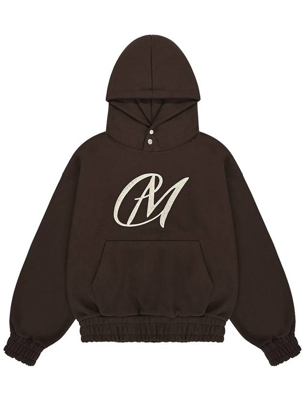 MM Logo Embroidery Hoodie in brown - MYDEEPBLUEMEMORIES - BALAAN 1