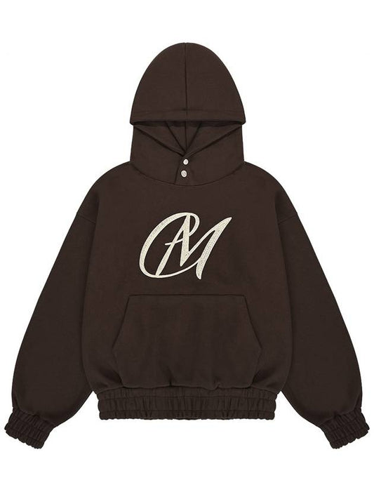 MM Logo Embroidery Hoodie in brown - MYDEEPBLUEMEMORIES - BALAAN 1