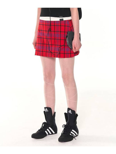 Original Mini Check H-Line Skirt Red - ZIZEMUSEUM - BALAAN 2