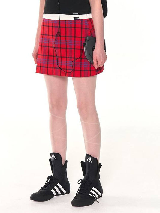 ORIGINAL MINI CHECK SKIRT RED - ZIZEMUSEUM - BALAAN 2