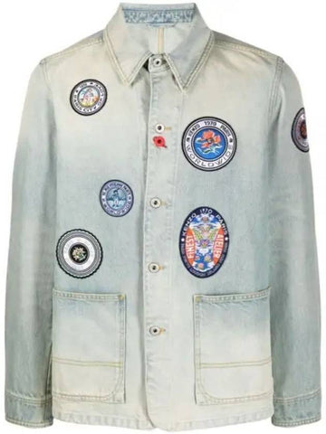 Patch denim jacket FD6 5DV107 6A8 DS - KENZO - BALAAN 1