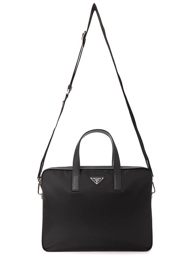 logo brief case black - PRADA - BALAAN.