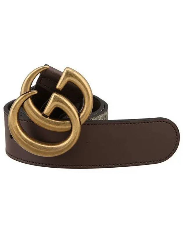 GG Buckle Leather Belt Brown Beige - GUCCI - BALAAN 2