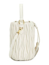 Matelasse Nappa Leather Bucket Bag White - MIU MIU - BALAAN 3