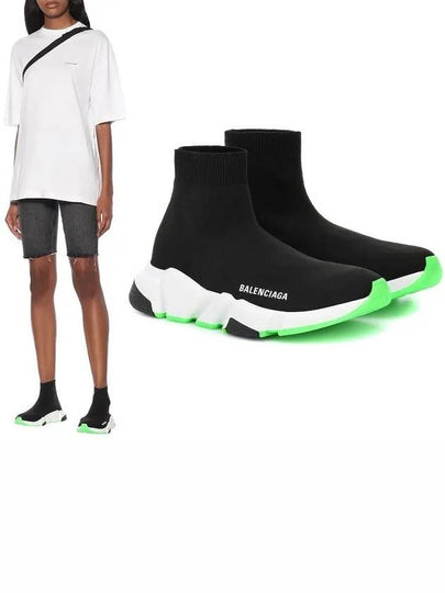 Speed ​​Logo High Top Sneakers Green Black - BALENCIAGA - BALAAN 2