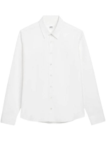 De Coeur Embroidery Cotton Long Sleeve Shirt White - AMI - BALAAN 1