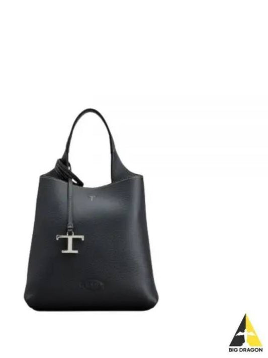 Logo Mini Leather Tote Bag Black - TOD'S - BALAAN 2