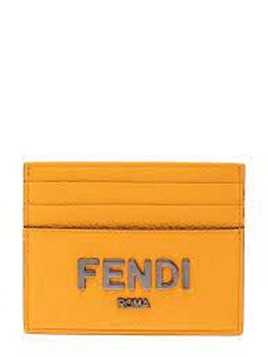 Signature Leather Card Wallet Orange - FENDI - BALAAN 1