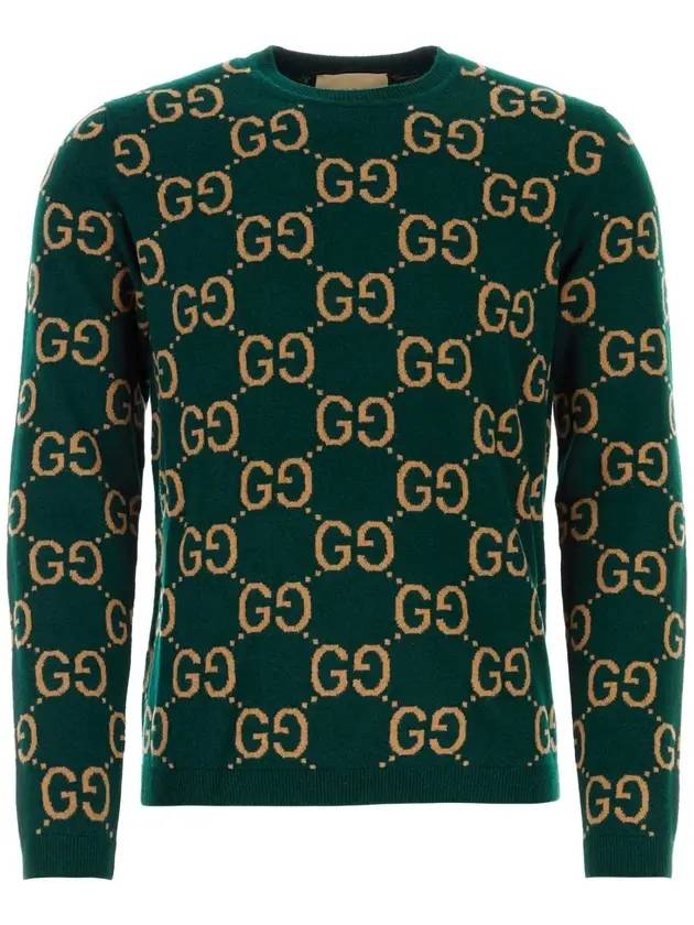 GG Wool Jacquard Knit Top Green - GUCCI - BALAAN 1