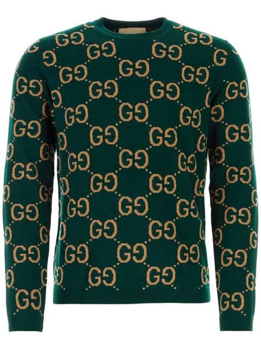 GG Wool Jacquard Knit Top Green - GUCCI - BALAAN 1