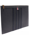 Diagonal Medium Document Case Clutch Bag Dark Grey - THOM BROWNE - BALAAN 4