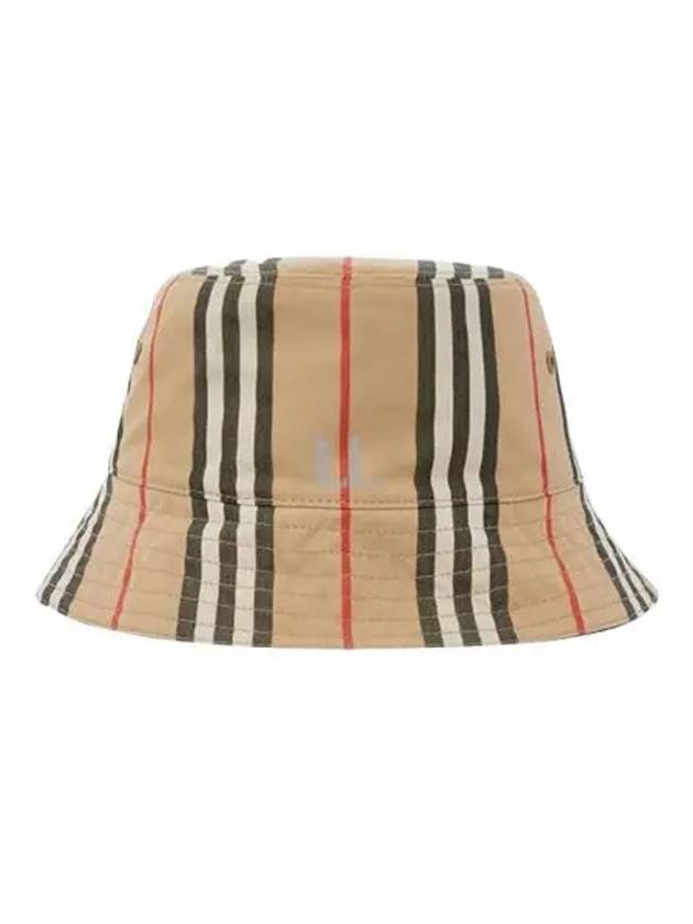 Striped Cotton Reversible Icon Bucket Hat Beige - BURBERRY - BALAAN 2