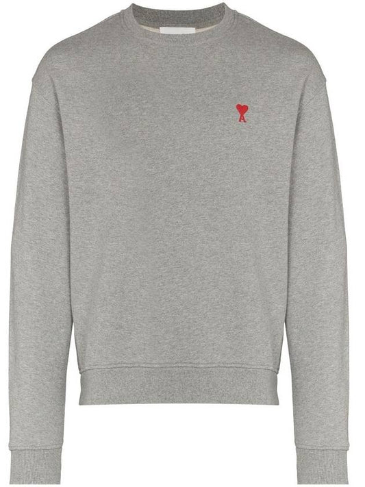 Small Heart Logo Sweatshirt Grey - AMI - BALAAN.