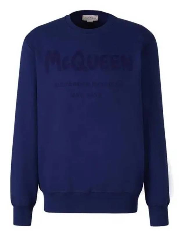 Graffiti Logo Sweatshirt Blue - ALEXANDER MCQUEEN - BALAAN 2