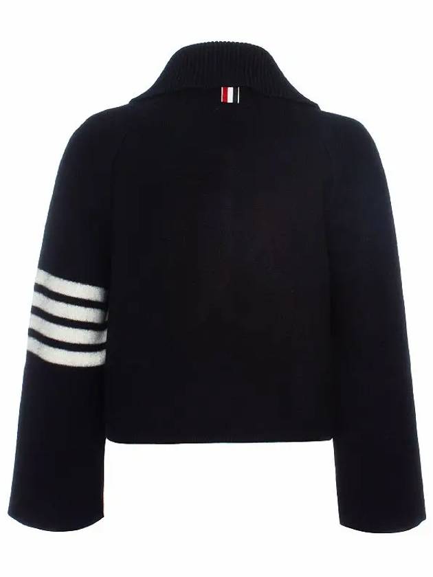 Milano 4-bar Crop Boiled Wool Single Coat Navy - THOM BROWNE - BALAAN 7