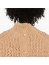 High Neck Back Button Crop Knit Top Brown - MAX MARA - BALAAN 5