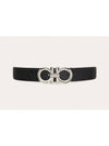 Gancini Buckle Reversible Leather Belt Navy Black - SALVATORE FERRAGAMO - BALAAN 2