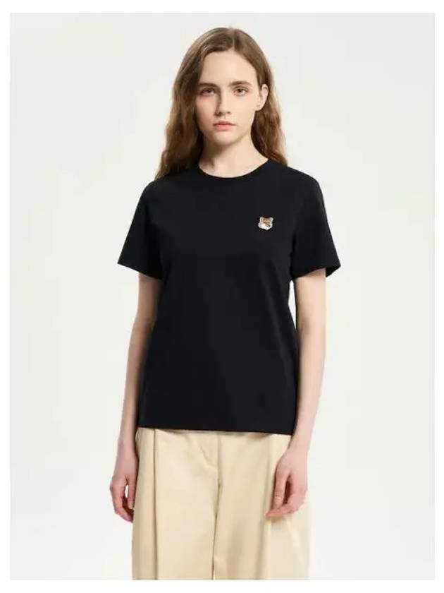 Women s Foxhead Patch Regular T shirt Black Domestic Product GM0024022162139 - MAISON KITSUNE - BALAAN 1