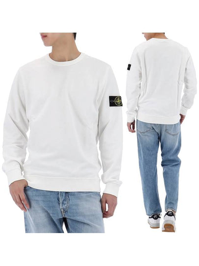 Wappen Patch Crew Neck Cotton Sweatshirt White - STONE ISLAND - BALAAN 2