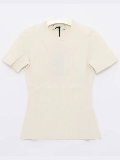 FF Viscose Short Sleeve Knit Top White - FENDI - BALAAN 2