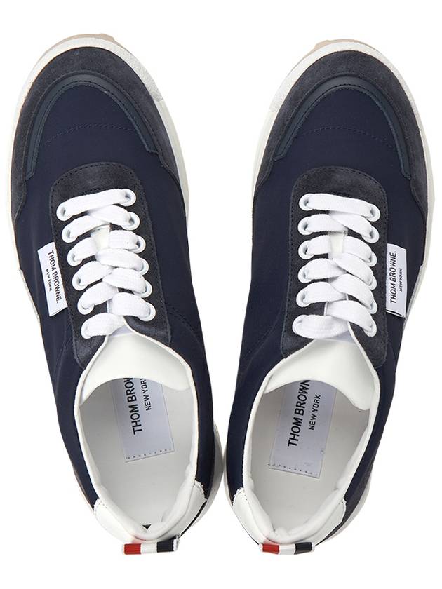 Eco Nylon Alumni Trainer Low Top Sneakers Blue - THOM BROWNE - BALAAN 3