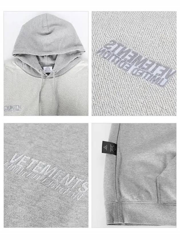 Inside Out Effect Drawstring Cotton Hoodie Grey - VETEMENTS - BALAAN 7