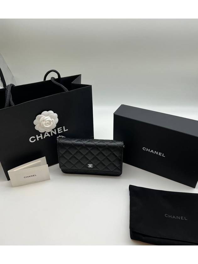 Classic Crossbag On Chain Grained Calfskin & Silver Black - CHANEL - BALAAN 11