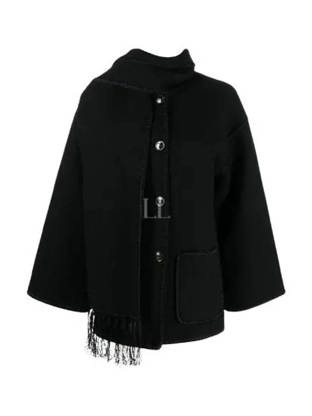 Embroidered Scarf Jacket Black - TOTEME - BALAAN 2