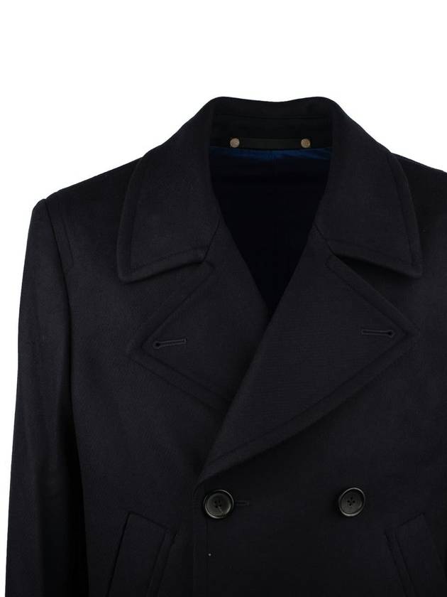 Paul Smith Navy Wool-Cashmere Pea Coat - PAUL SMITH - BALAAN 3