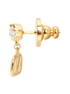 Metal Swarovski Crystal V Logo Earrings Gold - VALENTINO - BALAAN 4